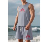 TOQUCL Quick Dry Sports Tank Top Men Bodybuilding Set