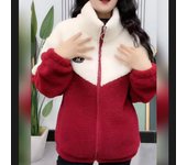 Abrigo grueso de lana de cordero para mujer Chaqueta cálida de manga larga Abrigo acolchado Abrigo Otoño Invierno