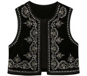 BUNO-Chaleco bordado de terciopelo Vintage para mujer, chaqueta sin mangas con cuello de pico, chalecos elegantes, chalecos de moda para mujer, abrigo 2023