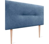 Cabecero de Polipiel o Tela Acualine Liso con Botones y Patas Tapizado de Alta Gama Cabezal Lujo Cama Dormitorio Moderno Acolchado (Tela Beige, 145x105cm (Camas 120/135/140))