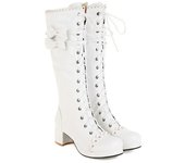 Botas De Mujer Tacón Redondo Tacón Alto Botas De Tacón Hasta La Rodilla Botas Altas Botas De Vestir Botas De Princesa