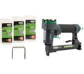 Pack Clavadora CSK P06 + Blister SALKI Pin 0,6 | 15mm y 30mm B | Pistola de Clavos Neumática | Grapadora para trabajos de Carpintería