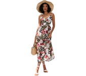 Vestidos de mujer, estampados de verano, vestidos lenceros midi ceñidos a cintura