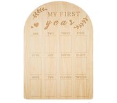 Wood Baby Milestone-Photo Frame Hangable Bear/Egg/Door Shape First Year Display Photo Board 12 Months DIY Color