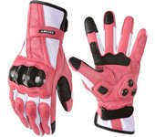 High Quality Suomy Biker Glove Pink Motorcyclist Gloves Leather Full Finger Carbon Fiber Safety Protection Motorcycle Motocross