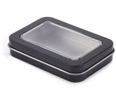 Multicolor Tin Box with Clear Window Lid Empty Jewelry Box Nail Art Display Case Candy Package Metal Box Rectangular
