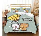 Kawaii Bubu and Dudu 3D Printing Anime Bedding Set Duvet Cover Comforter Bed Single Twin Full King Queen Size Bedding Set Kids