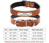 Perro personalizado Cuero PU, Collar de Perro personalizado, Collares mascotas grabado Free para Perros Pequeños, medianos