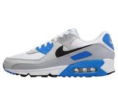 Leten Air Max 90 Lions Blue Retro Fashion Comfort Shock Absorber Low-top Casual Running Shoes Sneakers White-blue-gray Work shoes