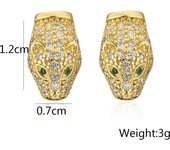 NewBuy 2024 New Fashion Gold Luxury Stainless Steel Wedding Jewelry AAA CZ Zircon Leopard Earrings Elegant Gift for Women