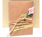 DIY Vintage Flower Greeting Cards Creative Kraft Paper Birthday Message Card Envelope Sunflower Blank Gift Card