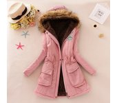 Chaqueta de algodón acolchada para mujer, abrigo informal ajustado con capucha, Parkas acolchadas, abrigo cálido, otoño e invierno, novedad de 2025