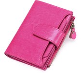 Billetero pequeño para mujer, Tarjeta con protección RFID, Billetero de piel, Regalo para mujer, Billetero de piel auténtica, Color sólido, Elegante