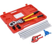 Pipe Crimping Pliers Hand Pressing Kit + 8Pcs Tool Set PEX Presser ø16-32mm