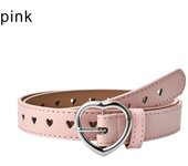 Peach Heart Buckle Belt Waistband Love Heart Eyelet Decoration Fashion Waist Belt Faux Leather Belt Children Dress Decoration