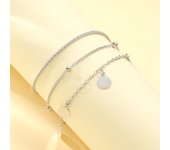 Bohemian Summer Beach Anklet Set For Women Vintage Silver Color Pearl Butterfly Star Heart Pendant Charm Chain On Leg Jewelry