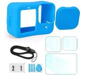 For Hero 12 11 10 9 Silicone Case Protective Sleeve Lanyard HD Tempered Glass Screen Protector Lens Cap for GoPro12 Black