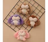 Nuevo producto, serie Little Chubby Dun, muñeco de peluche de conejo gordito de orejas largas, llavero, colgante de mochila, regalo de amigo.