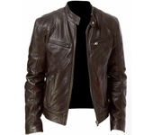 Men's Leather Jacket Bomber Motorcycle Biker Pu Leather Casual Loose Fit Faux Jacket For Men