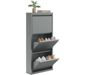 Entrada Recibidor, Armario Zapatero con 3 Cajones Abatibles, Mueble Recibidor, Organizador para Zapatos, Zapatero Estrecho de Metal, Ahorro de Espacio, Blanco, 50x15x106 cm