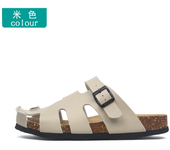 Zapatillas planas de corcho para hombre y mujer, sandalias antideslizantes con agujeros para playa y exteriores, zapatos informales