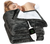 Manta eléctrica de franela con enchufe europeo, manta de calentamiento rápido, protección contra sobrecalentamiento, lavable, calentamiento de cuerpo completo, para el hogar y la Oficina