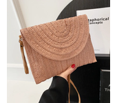 Straw Woven Shoulder Crossbody Bag Beach Clutch Handbag Casual Summer Handmade Envelope Bags for Women Totes Purse