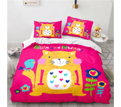 Lovely Miss Bear Bedding Set Children Cartoon 3d Duvet Cover Sets Pillowcase Boys Girls Kid Bedclothes Twin Full Queen King Size