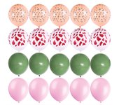 20Pcs Jungle Animal Theme Retro Green Gold White Latex Balloons Wedding Baby Shower Birthday Party Decoration Supplies