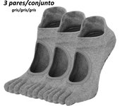 Ladies Breathable Yoga Socks with Grips Non-Slip Five Finger Pilates Socks for Women Backless Ballet Dance Fitness Toe Socks
