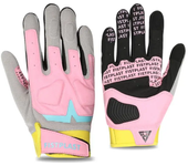 Guantes de dedo largo para motocicleta de cuatro colores anticolisión con bloques de color macaron con pantalla táctil en stock para hombres y mujeres, adecuados para f