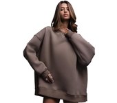 Warm Loose Fit  Plain Pullover, Crew Neck Tops for Women, Youth Clothing, Sweatshirt