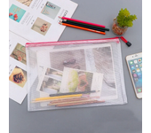 3/5PCS Stationery Storage Bag Folder File Mesh Zipper Pouch A3 A4 A5 A6 Document Bag Zip File Folders School Office Supplies