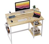 Ornador Soporte  Monitor,  Oficina Estantes  Almacenamiento Ajustables, Pequeño Reversible el Estudio, Blanco