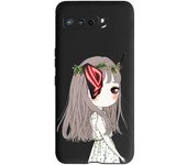 Case for ASUS ROG Phone 3 ZS661KS Case Black Matte Silicone Back Cover Phone Cases For ASUS zs661ks Flowers Fashion Bumper Capa