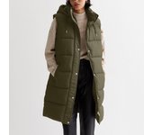 Abrigos largos de Invierno para mujer, chaleco informal sin mangas, chaquetas con capucha para mujer