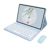 Round Key Spanish Keyboard for Lenovo Tab P12 12.7''/Xiaoxin Pad Pro 12.7 TB-370FU/TB-371FC,Stand Case,Rechargeable Keyboard