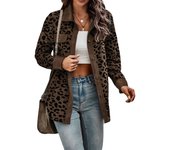 Chaqueta de manga larga con botones y estampado de leopardo para mujer, moda Otoño e Invierno 2025
