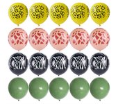 20Pcs Jungle Animal Theme Retro Green Gold White Latex Balloons Wedding Baby Shower Birthday Party Decoration Supplies