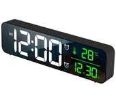 Reloj despertador Digital LED con pantalla de fecha y temperatura, repetición USB, espejo de escritorio, relojes LED para decoración de sala de estar