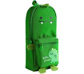 Kids Pencil Case Dinosaur Children's Character Square Zipped Pencil Case Large Capacity Double Layer Pencil Bag Boys Office