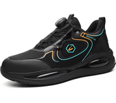 Zapatos de seguridad impermeables para hombre, zapatillas con punta de acero, hebilla giratoria, botas de seguridad para el trabajo a prueba de perforaciones, zapatos de trabajo con cojín de aire, 2024