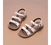 Girls Princess Sandals with 3 Bowties Gladiator Kids Rome Sandals Children Beach Shoes Breathable Open Toes Soft Anti-skid 24-35