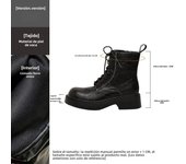 Botas cortas británicas retro con cordones que aumentan la altura interior pequeña de piel de vaca botas de caballero para mujer
