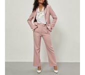 BGTEEVER Spring Fashion Ladies Solid Trousers Suits Long Sleeve Single Button Blazer & High Waist Flare Suit Pants