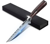 MDHAND Boning Knife 6 Inch, Stainless Kitchen Knife , Flexible Curved Boning Knife for Meat Cutting, Butcher Trimming Knife