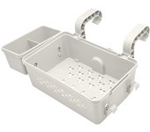 Poolside Storage Basket, Swimming Pool Storage Basket with Pool Cup Holder