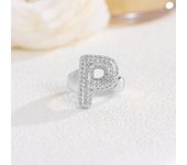 Women's wearable zirconium large balloon letter ring, 26 English letters, big discount, new