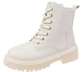 Nuevas Botas Cortas De Plataforma Casual De Caña Alta Para Mujer, Botas De Locomotora De Terciopelo Con Cordones De Raíz Cuadrada