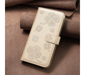 para Xiaomi Redmi 13C 12C 10C 9A 9C Note 12S 12 Pro Plus 11S 10S 9 Pro 8T funda magnética de cuero con estampado de cuatro hojas